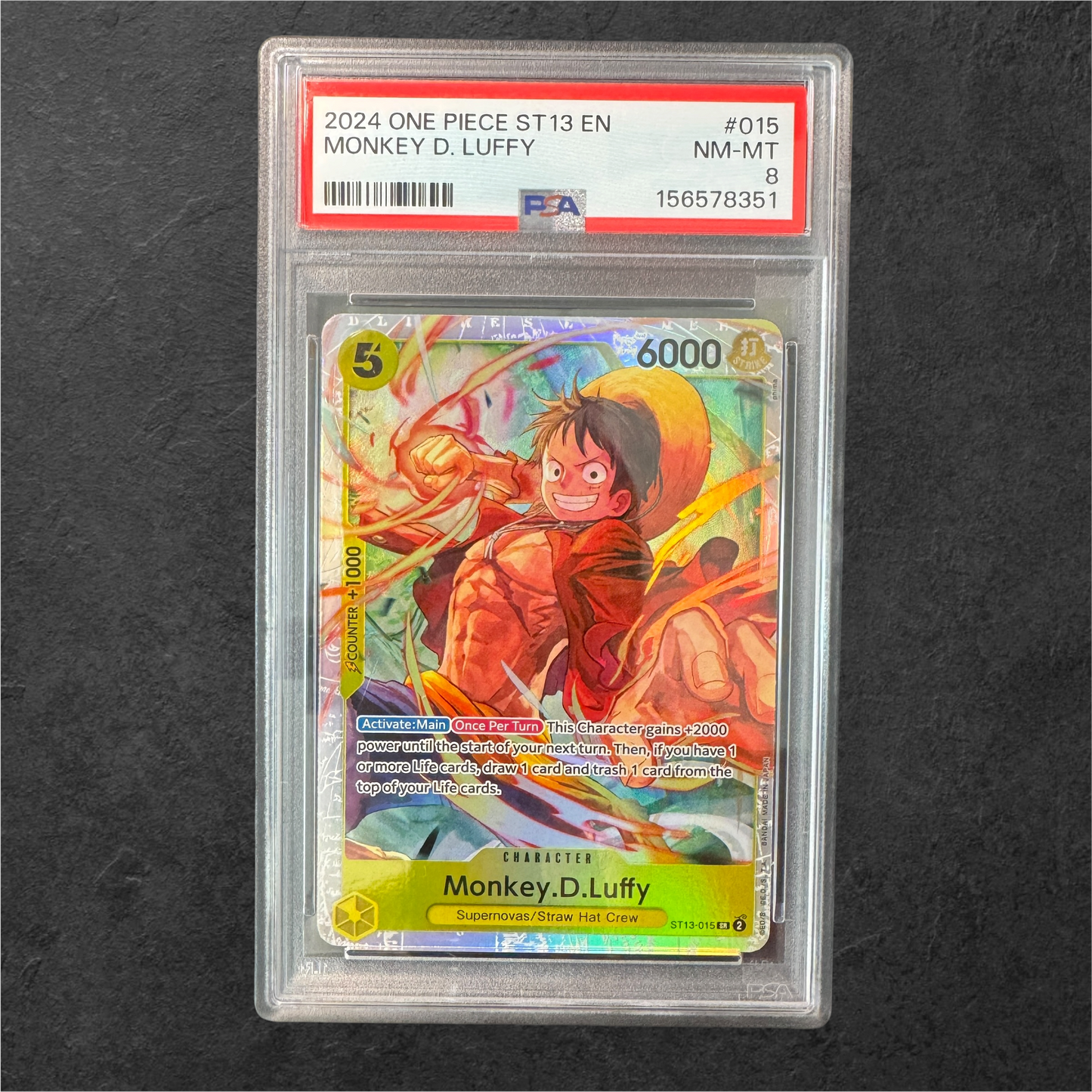 Monkey.D.Luffy | #ST13-015 | PSA 8 | ST13 | English