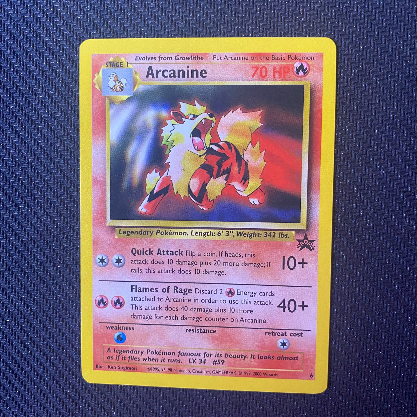 Arcanine | #6 | LP | Black Star Promo | English | 2000