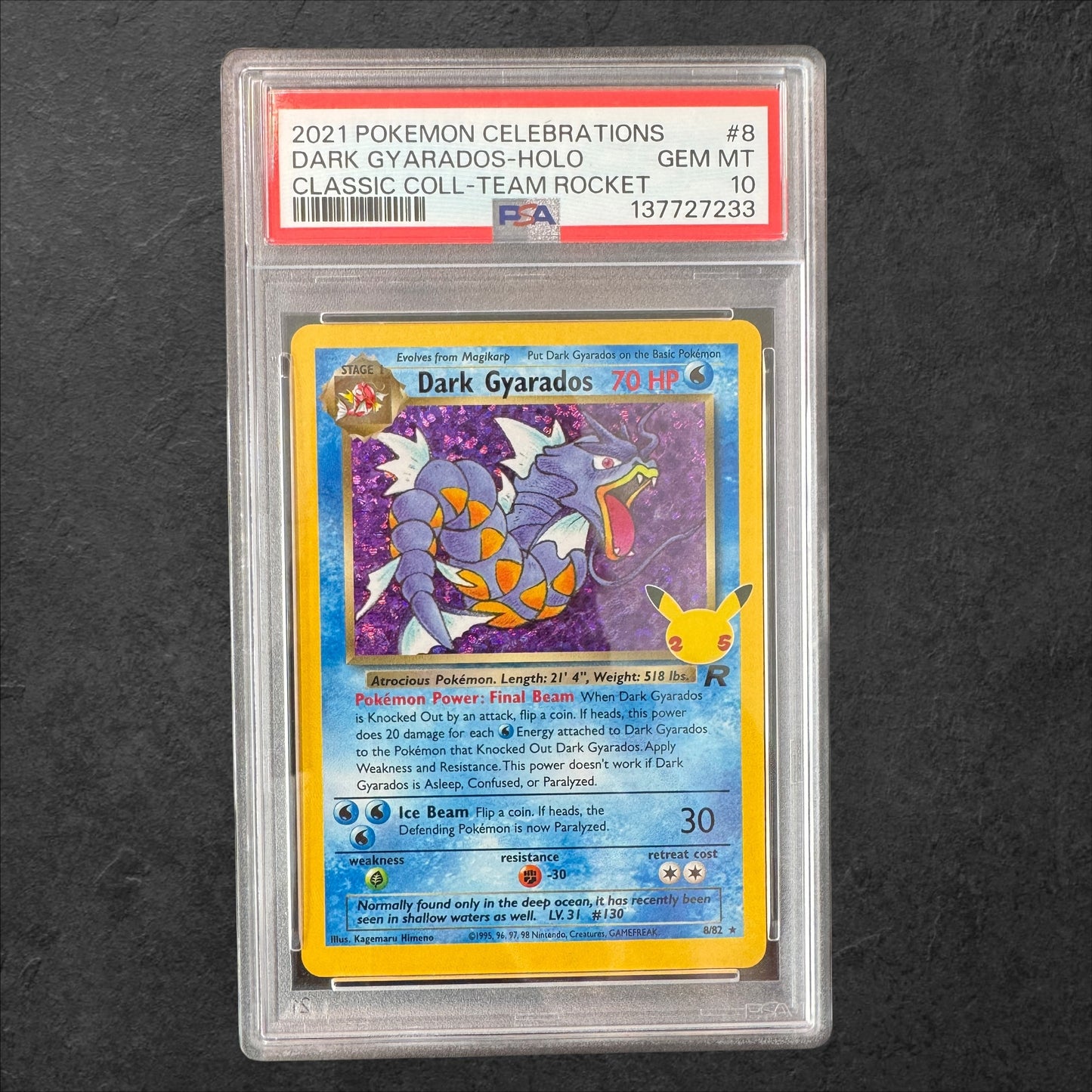 Dark Gyarados | #8 | PSA 10 | Celebrations | English | 2021