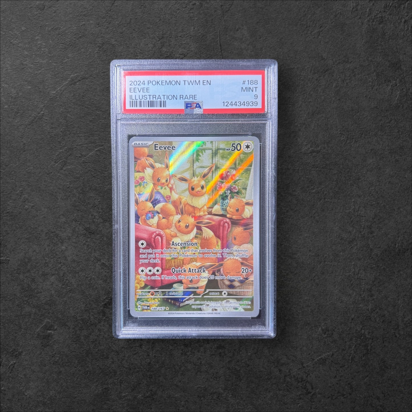 Eevee | #188 | PSA 9 | Twilight Masquerade | English | 2024