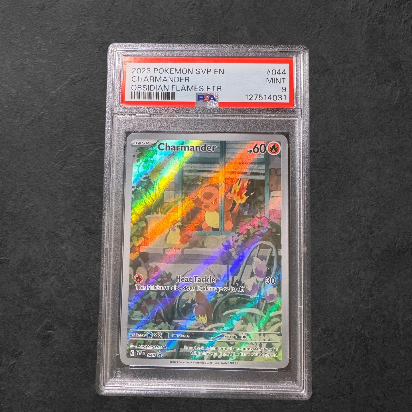 Charmander | #044 | PSA 9 | Obsidian Flames ETB | English | 2023