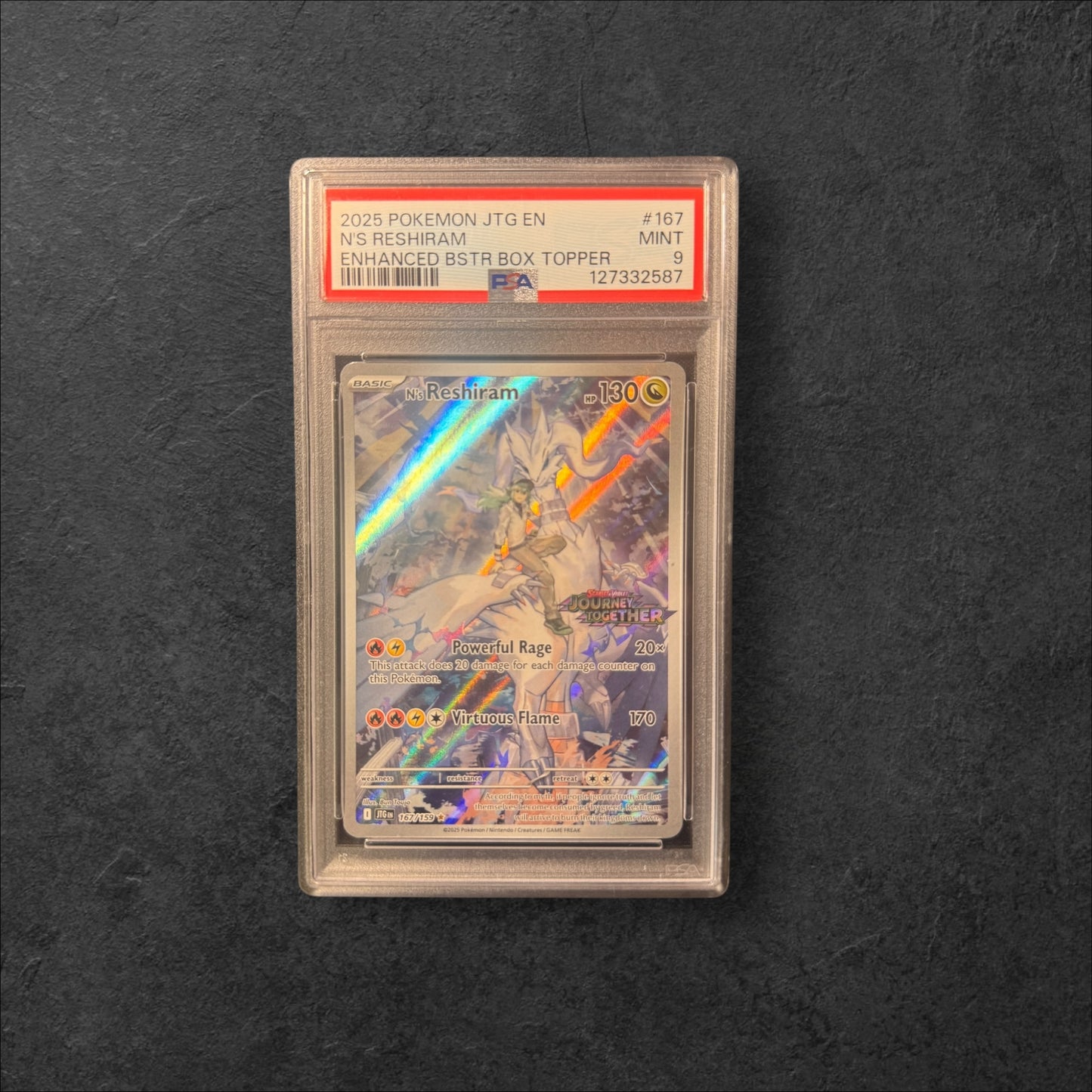 N's Reshiram Stamp | #167 | PSA 9 | Journey Together Box Topper | English