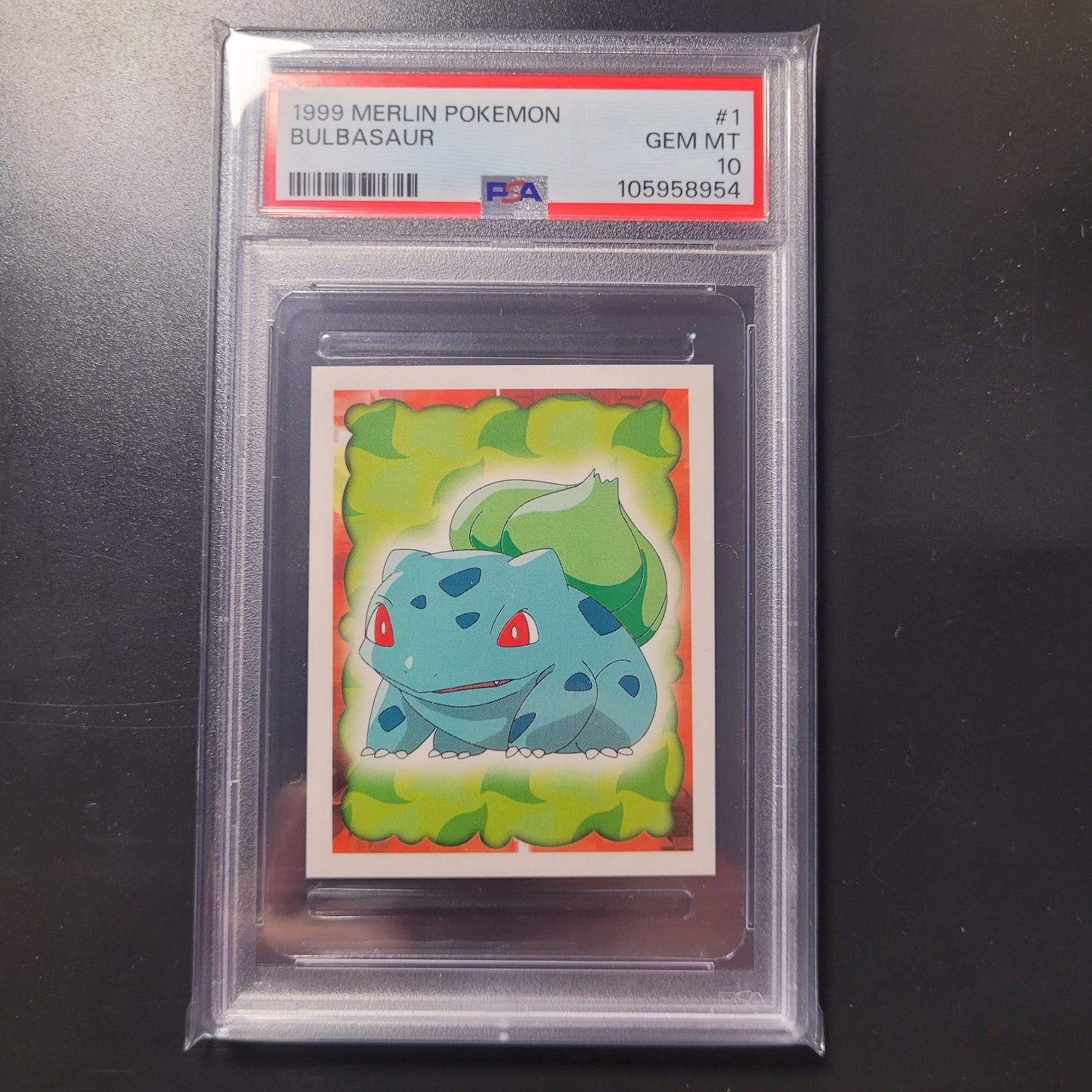 Bulbasaur | #1 | PSA 10 | Merlin Series 1 Stickers | English | 1999