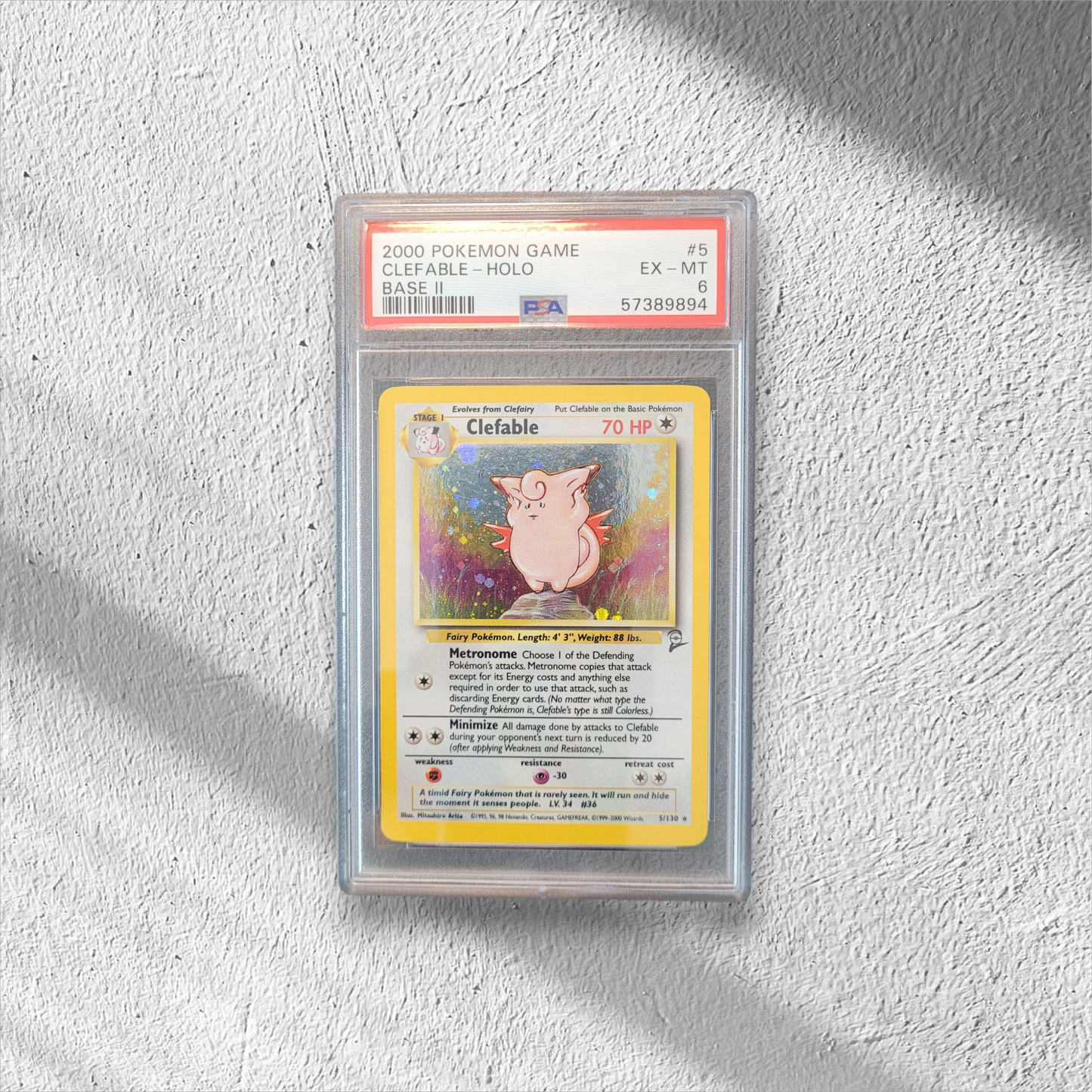 Clefable | #5 | PSA 6 | Base Set 2 | English | 2000