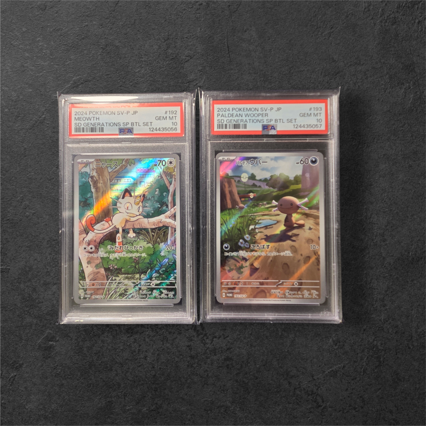 Meowth & Paldean Wooper Sequential Set| PSA 10s | Generations Battle Decks | Japanese | 2024