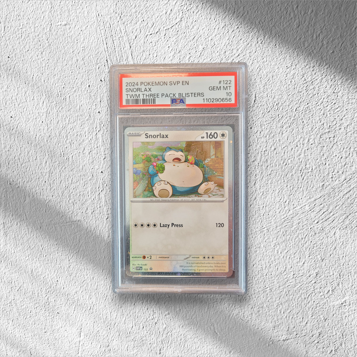 Snorlax | #122 | PSA 10 | TWM Black Star Promo | English | 2024