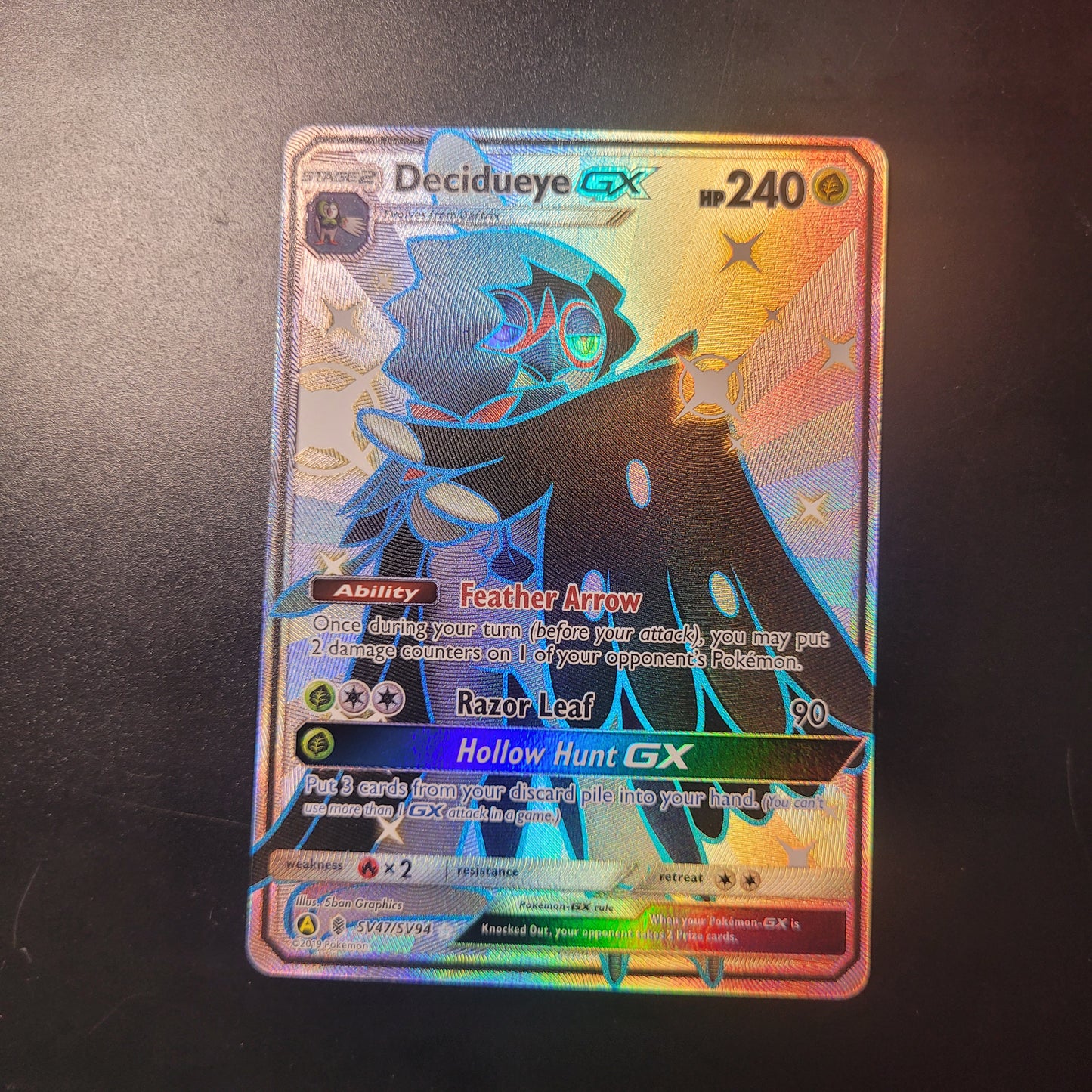 Decidueye GX | #SV47 | NM |Hidden Fates | English | 2019
