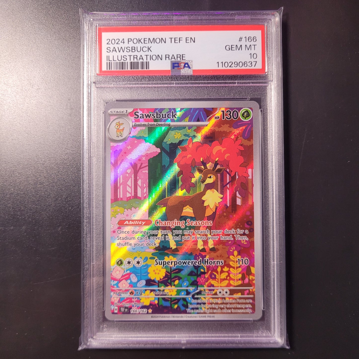 Sawsbuck | #166 | PSA 10 | Temporal Forces | English | 2024