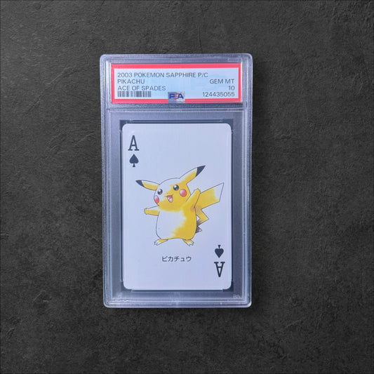 Pikachu Ace of Spades (Low Pop!) | PSA 10 | Sapphire Playing Cards | Japanese | 2003