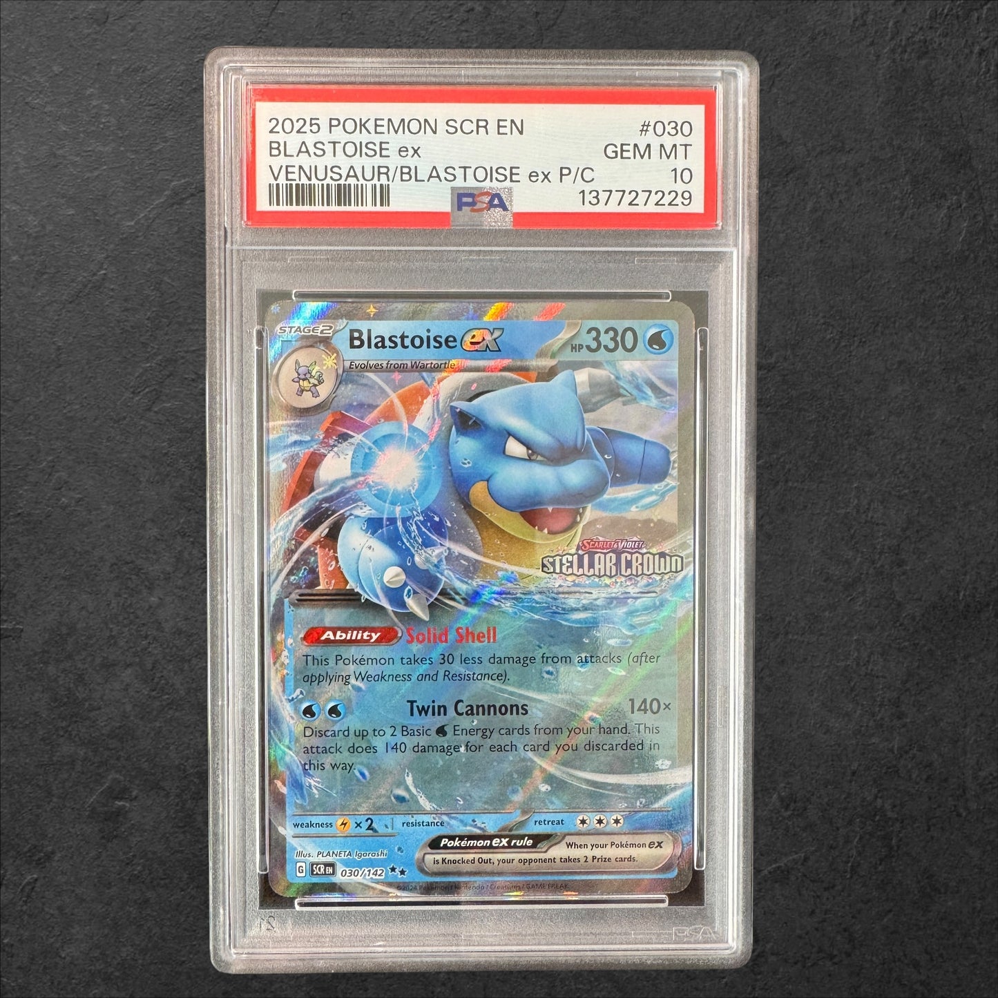 Blastoise ex Stamped | #030 | PSA 10 | Stellar Crown | English | 2024