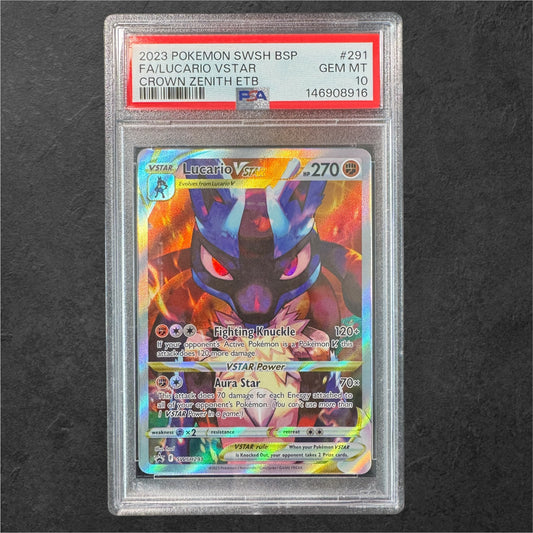 Lucario VSTAR | #SWSH291 | PSA 10 | Crown Zenith ETB | English