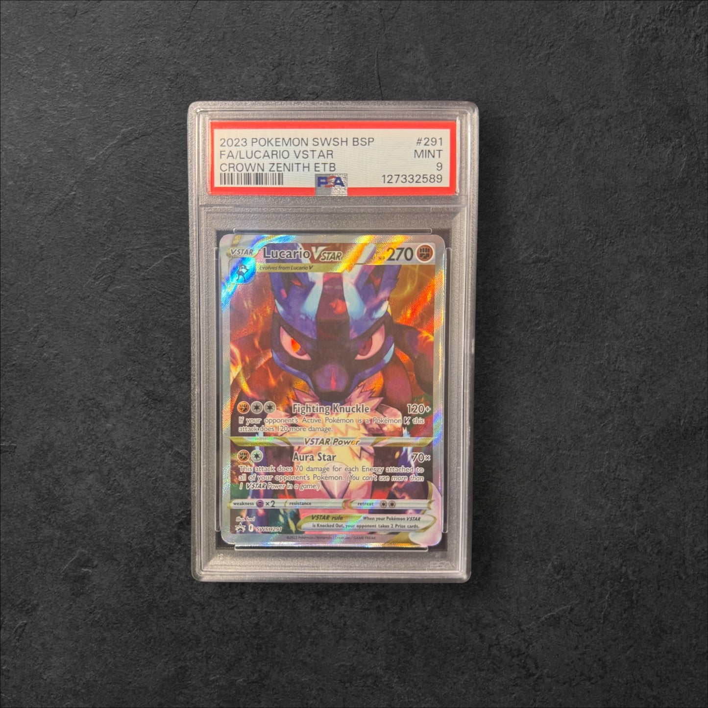 Lucario VSTAR | #SWSH291 | PSA 9 | Crown Zenith ETB | English