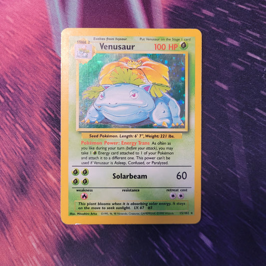 Venusaur | #15 | HP | Base Set Unlimited | English | 1999