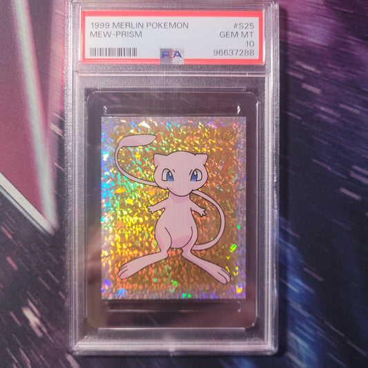 Mew | #S25 | PSA 10 | Merlin Series 1 Stickers | English | 1999