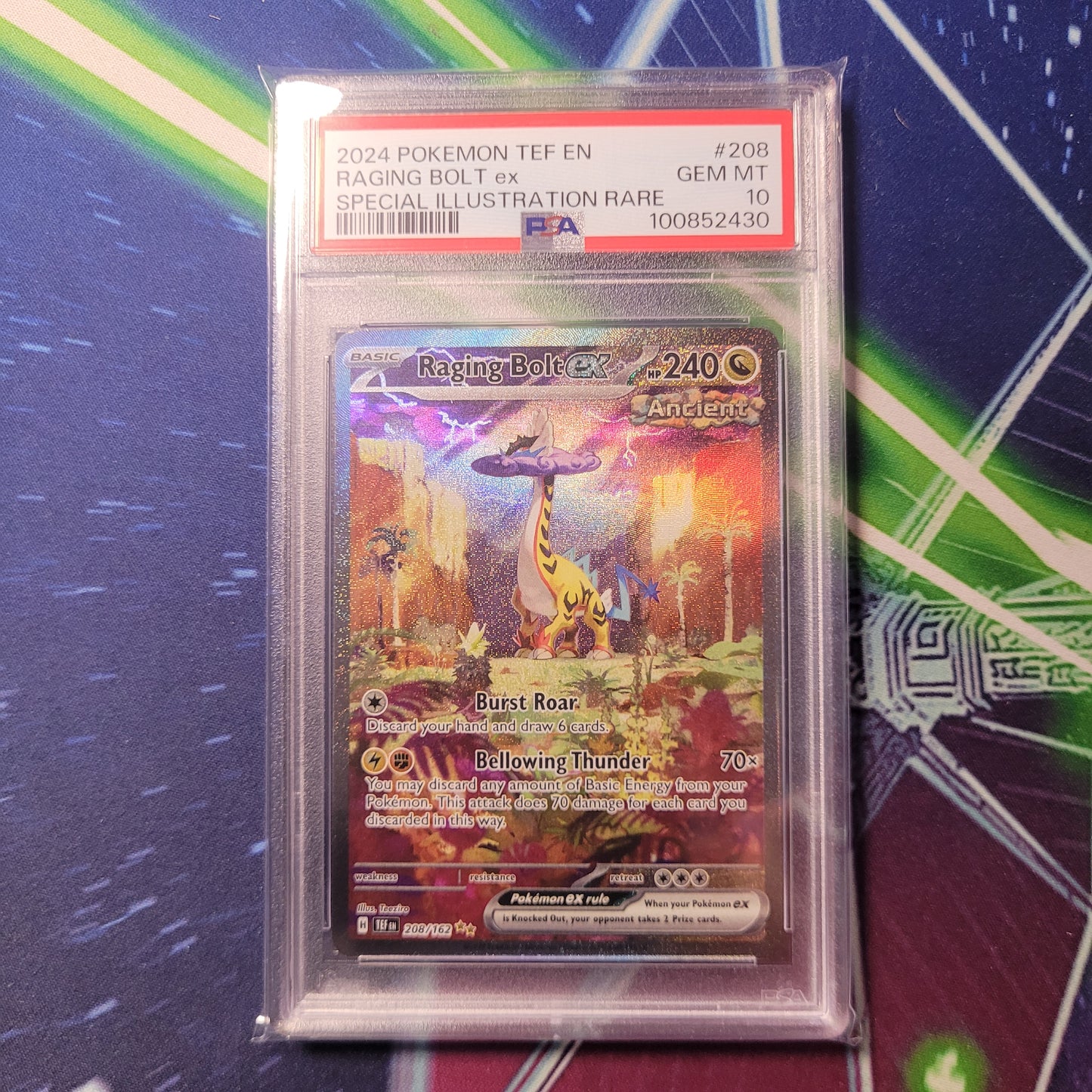 Raging Bolt ex | #208 | PSA 10 | Temporal Forces | English | 2024