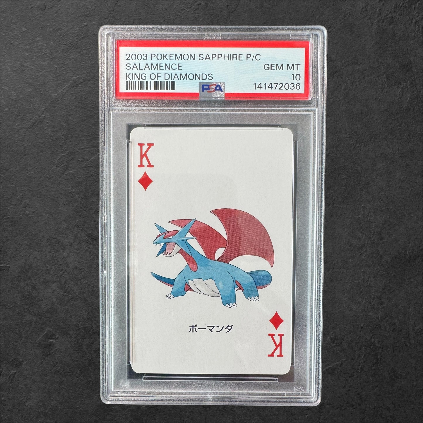 Salamence King of Diamonds | PSA 10 | Sapphire Playing Cards | Japanese | 2003