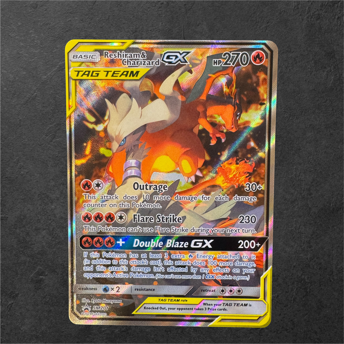 Reshiram & Charizard GX | #SM201 | NM | Black Star Promo | English | 2019