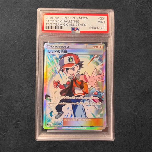 Red's Challenge | #201 | PSA 9 |Tag Team GX All Stars | Japanese | 2019