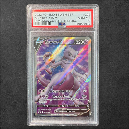 Mewtwo V | #SWSH229 | PSA 10 | Pokémon GO ETB | English | 2022