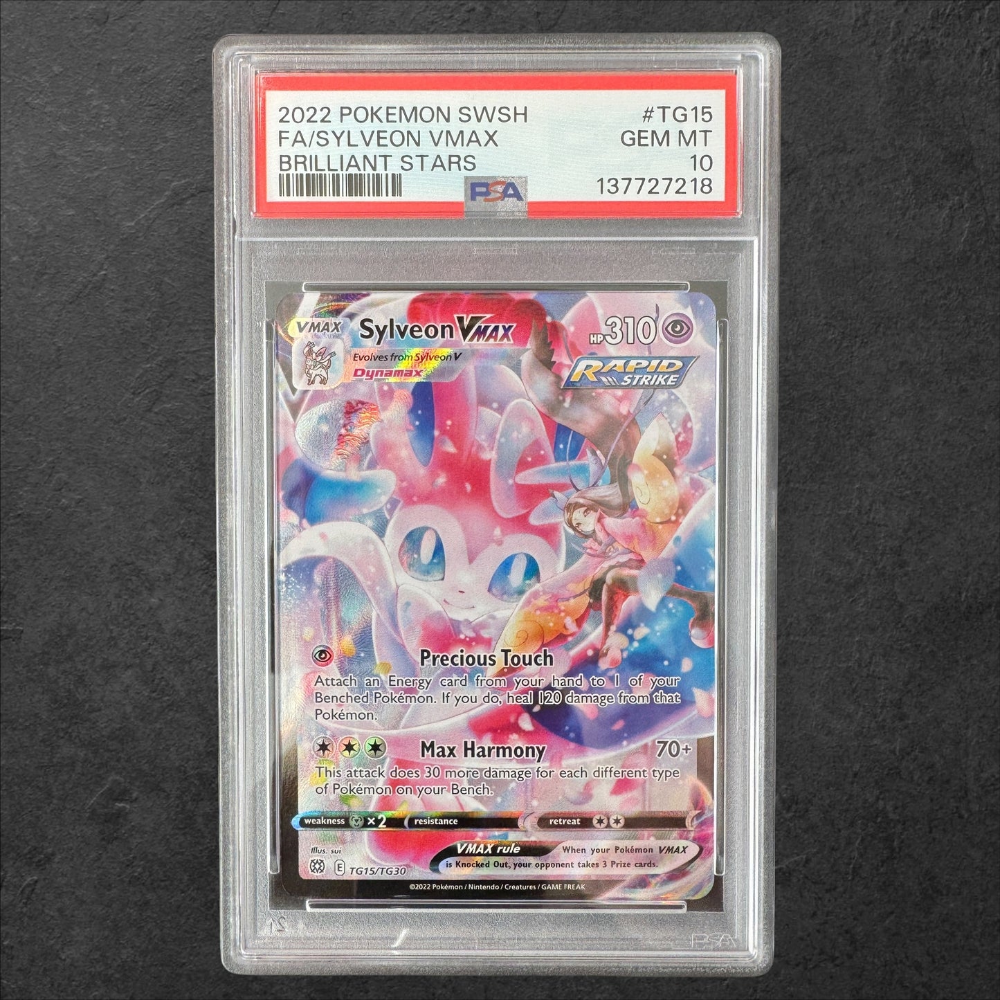 Sylveon VMAX | #TG15 | PSA 10 | Brilliant Stars | English | 2022