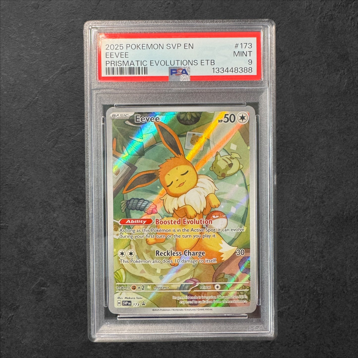 Eevee | #173 | PSA 9 | Prismatic Evolutions ETB | English | 2025