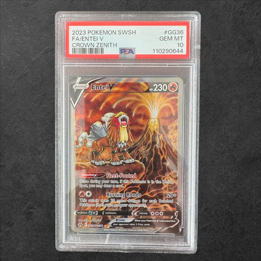 Entei V | #GG36 | PSA 10 | Crown Zenith | English | 2023