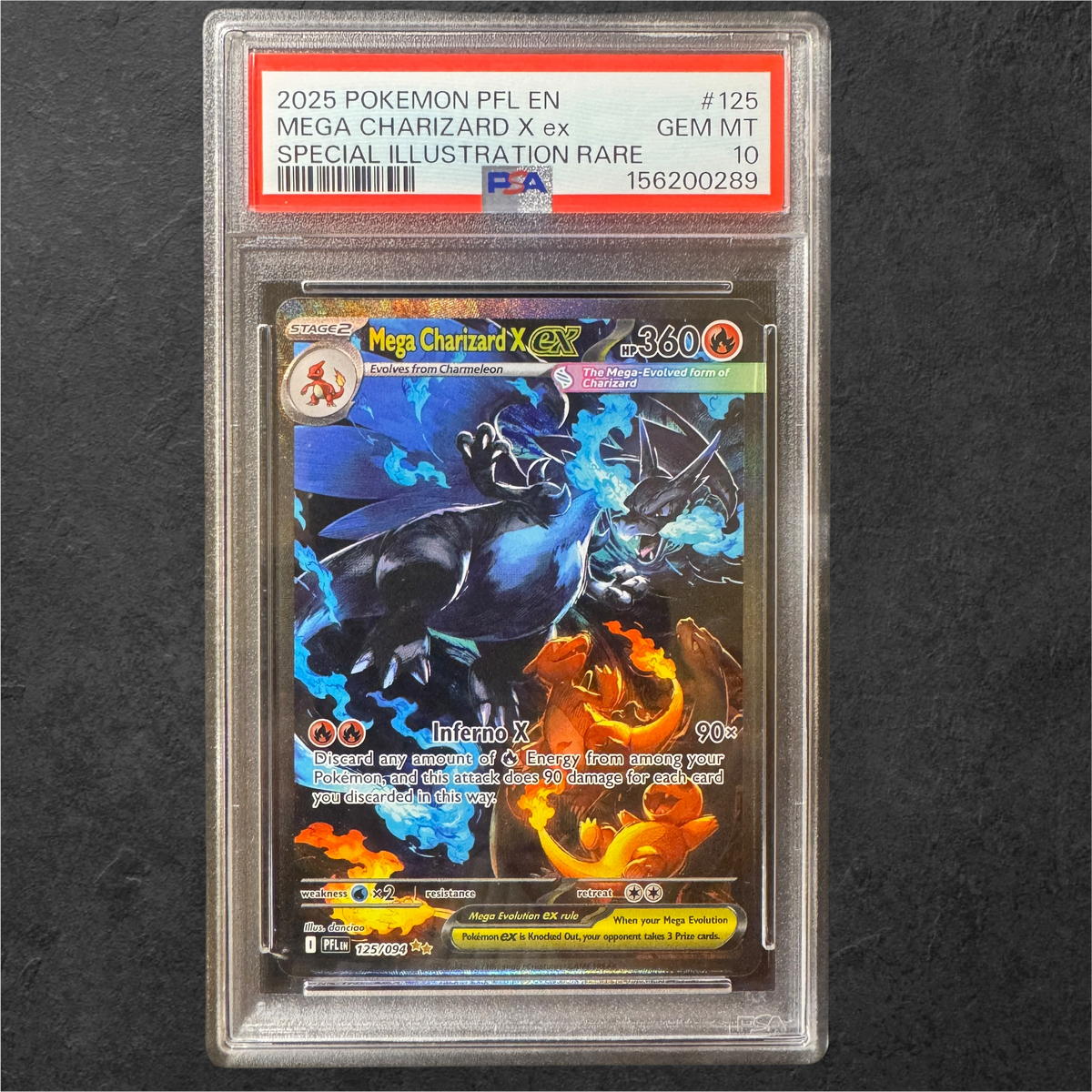 Mega Charizard x ex | #125 | PSA 10 | Phantasmal Flames | English | 2026