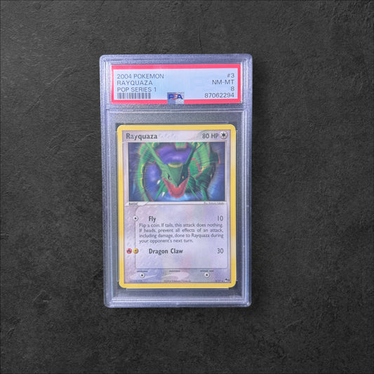 Rayquaza Non Holo| #3 | PSA 8 | POP Series 1 | English | 2004