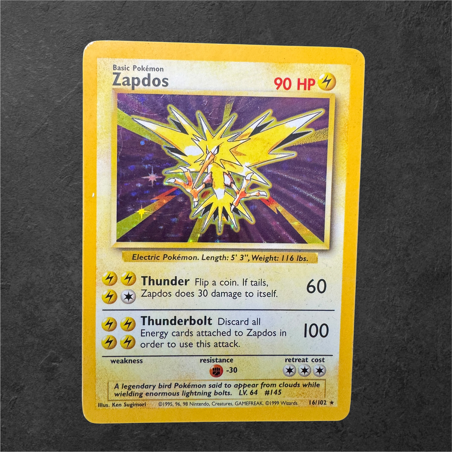 Zapdos | #16 | HP | Base Set | English | 1999