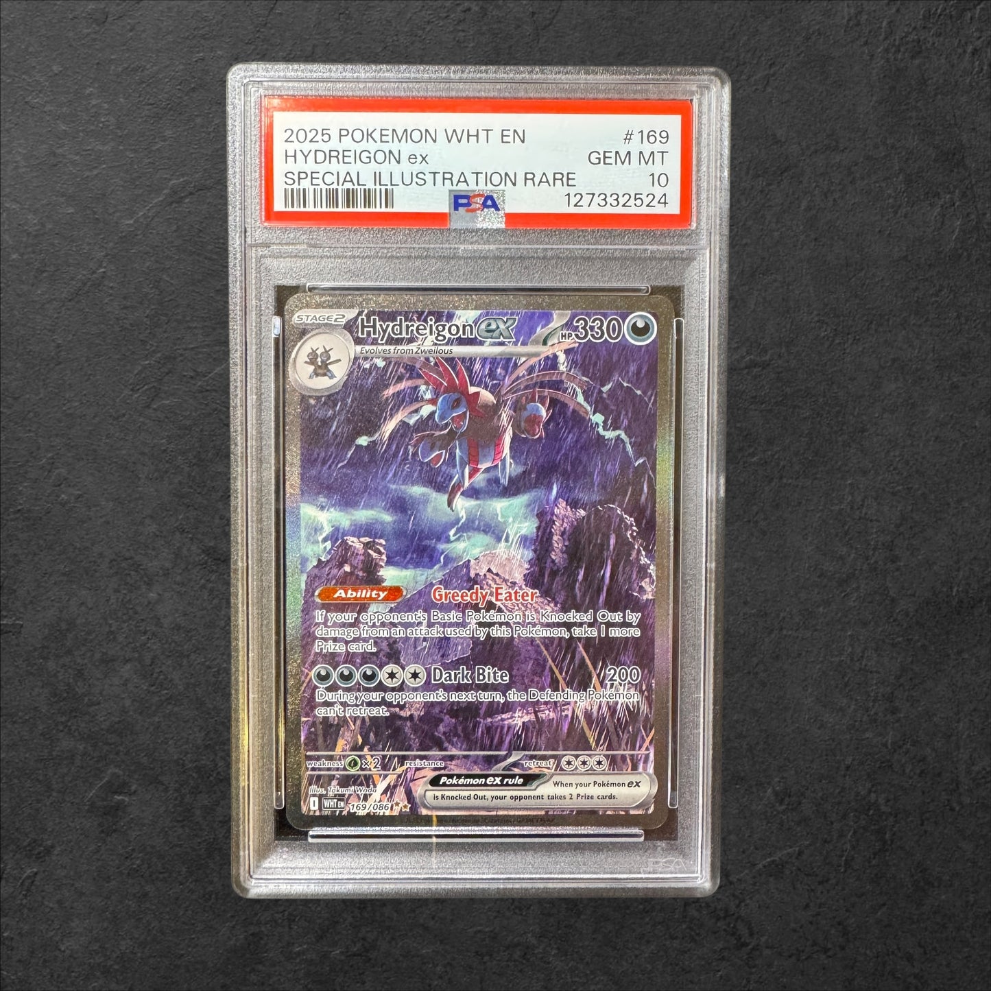 Hydreigon ex | #169 | PSA 10 | White Flare | English | 2025