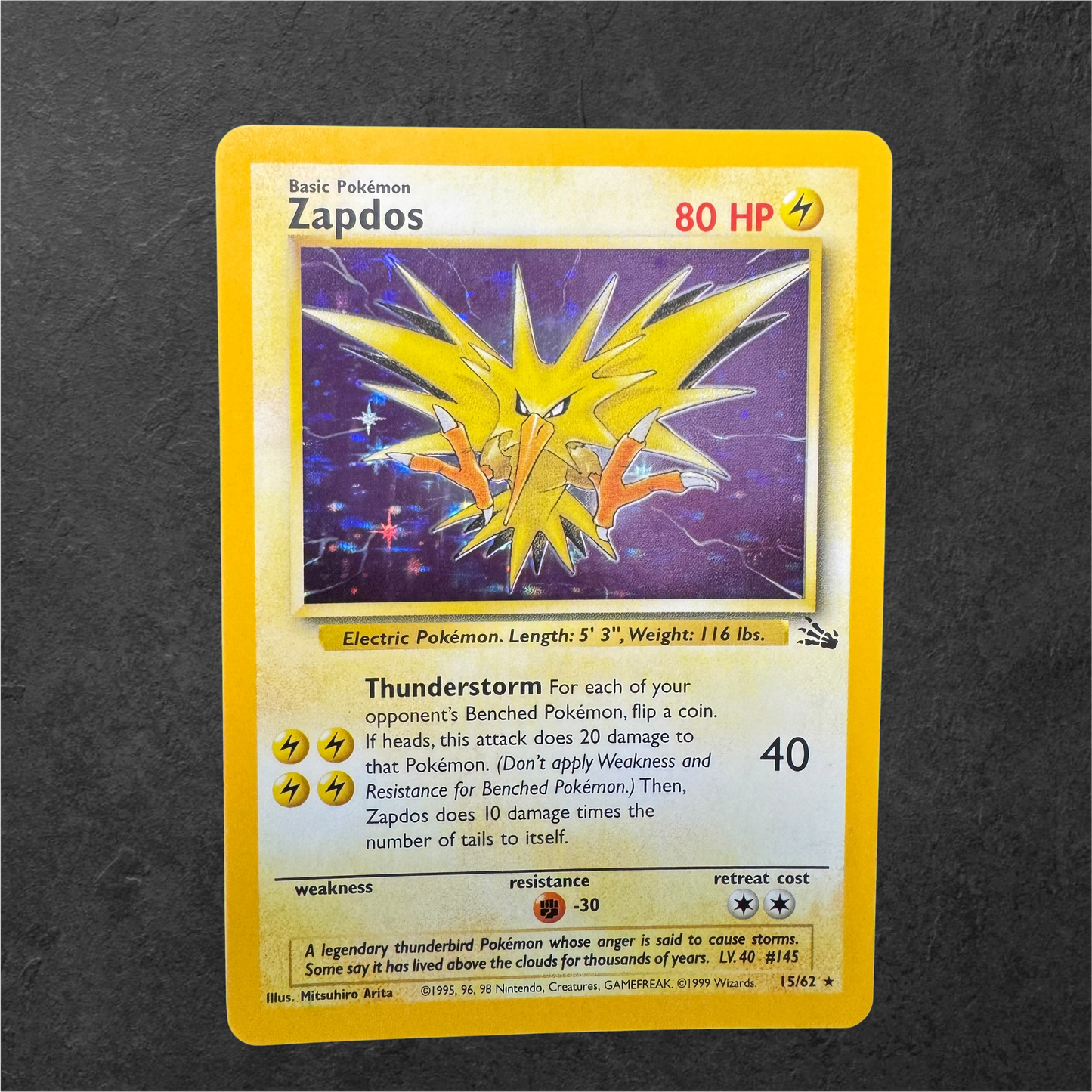 Zapdos | #15 | LP/MP | Fossil | English | 1999