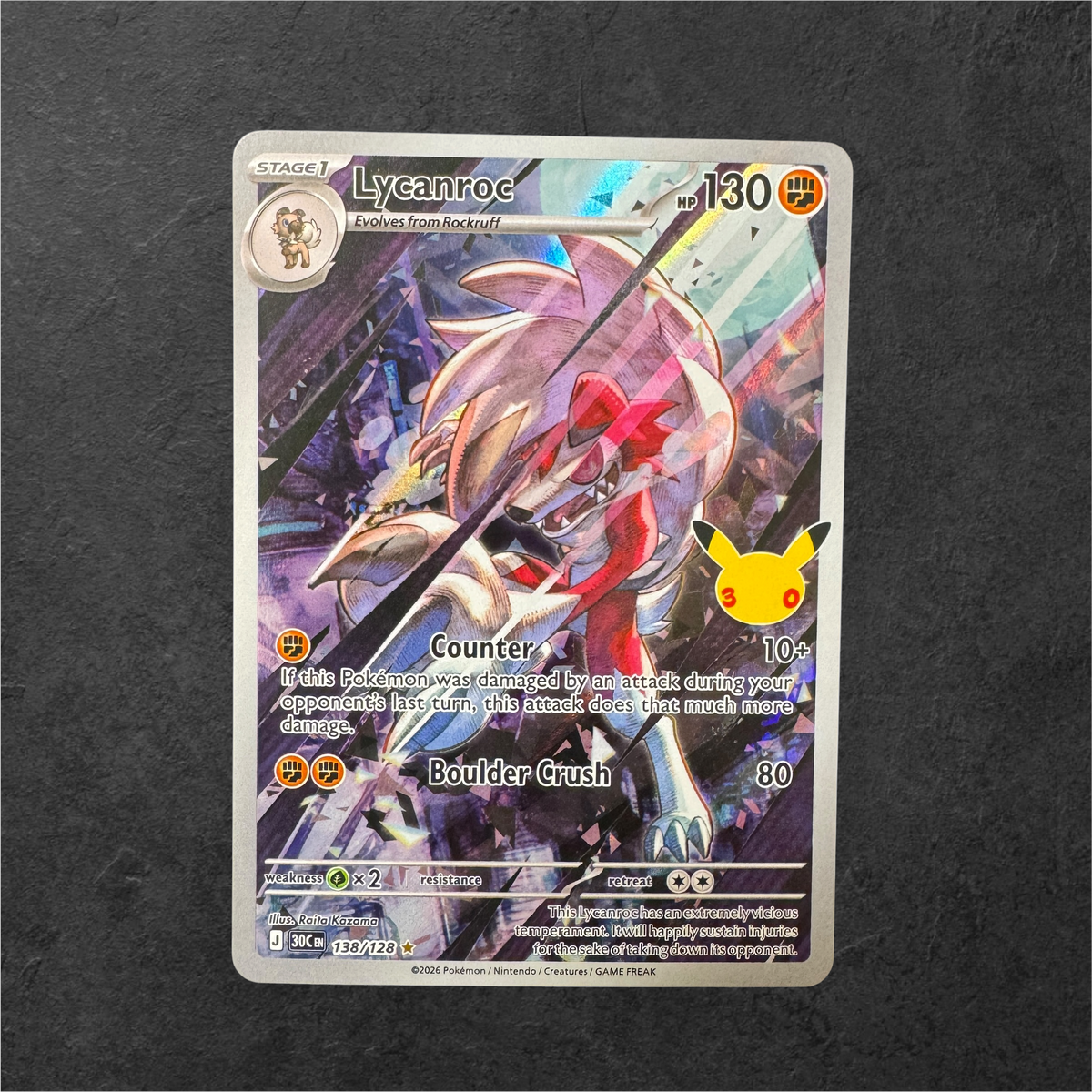 Lycanroc | #138 | NM | 30th Celebrations | English | 2026