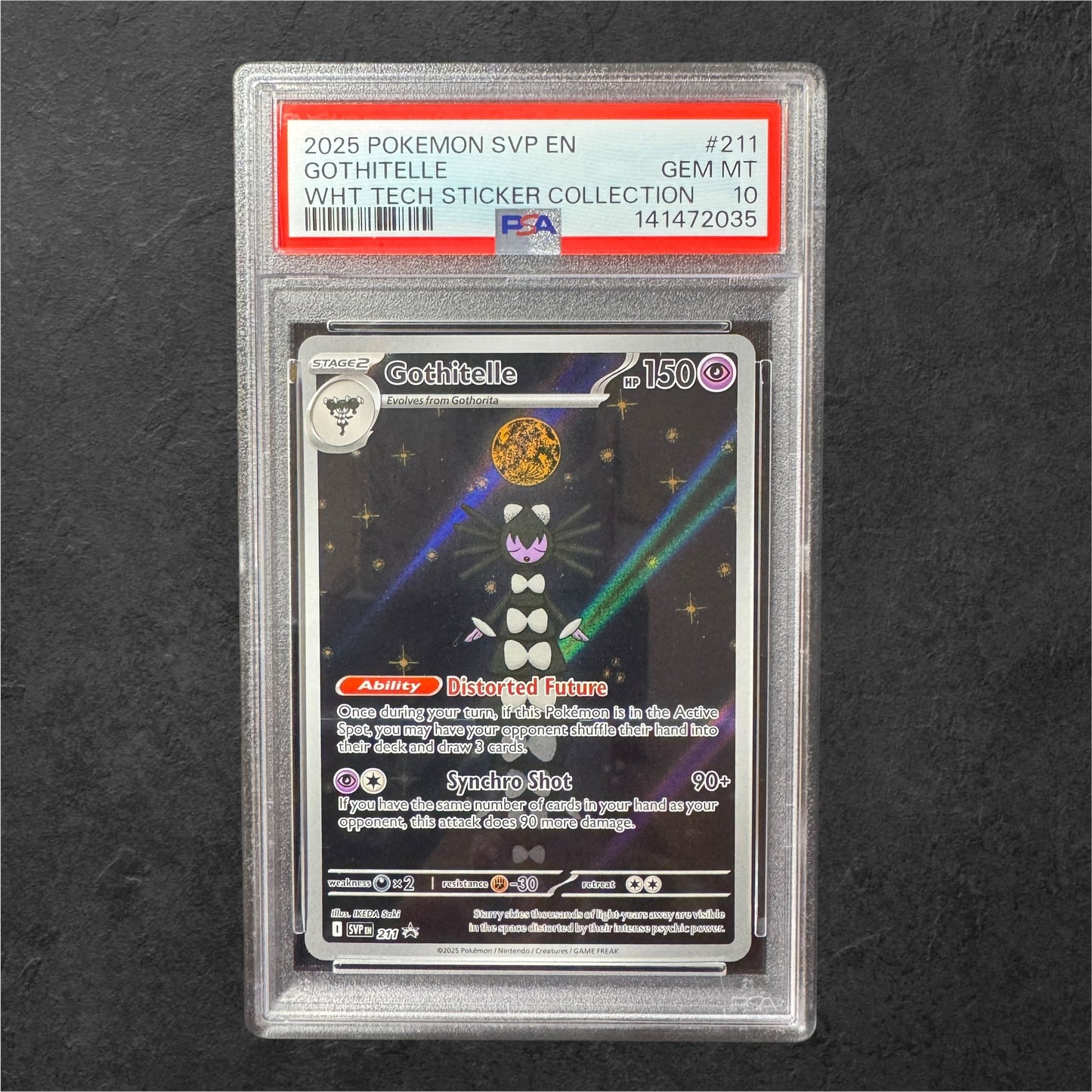 Gothitelle | #211 | PSA 10 | White Flare Tech Blister | English | 2025