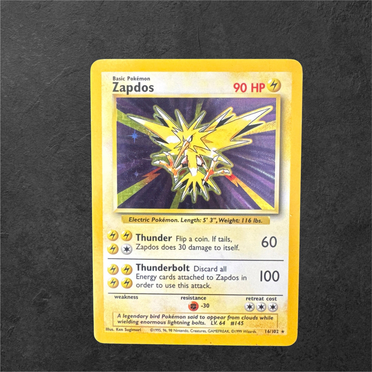 Zapdos | #16 | MP | Base Set | English | 1999