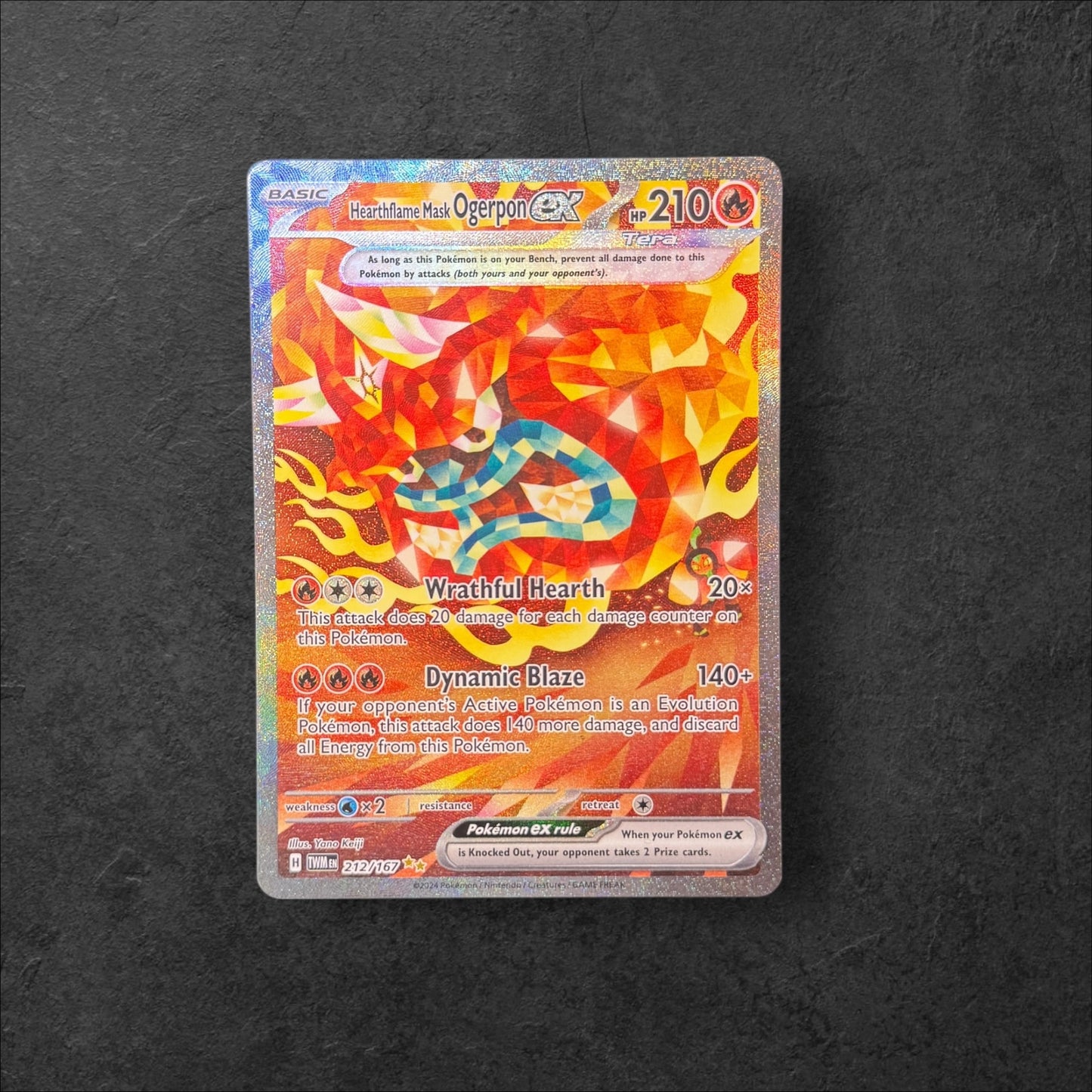 Hearthflame Mask Ogerpon ex | #212 | NM | Twilight Masquerade | English | 2024