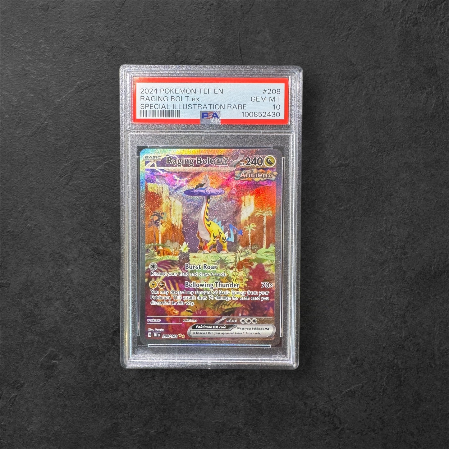 Raging Bolt ex | #208 | PSA 10 | Temporal Forces | English | 2024