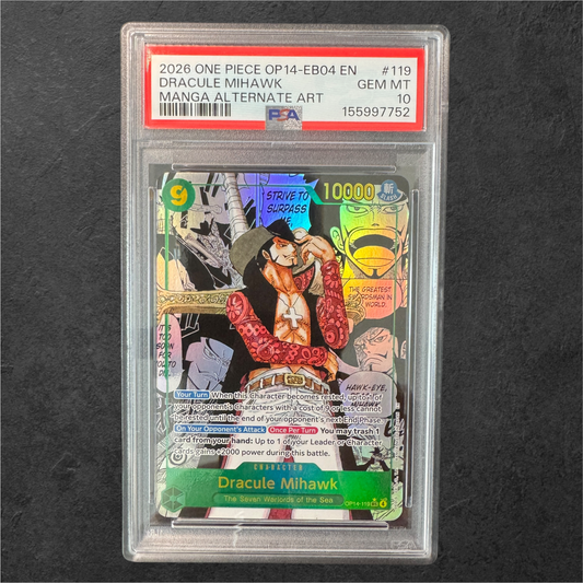 Dracule Mihawk Manga | #OP14-119 | PSA 10 | OP14 | English