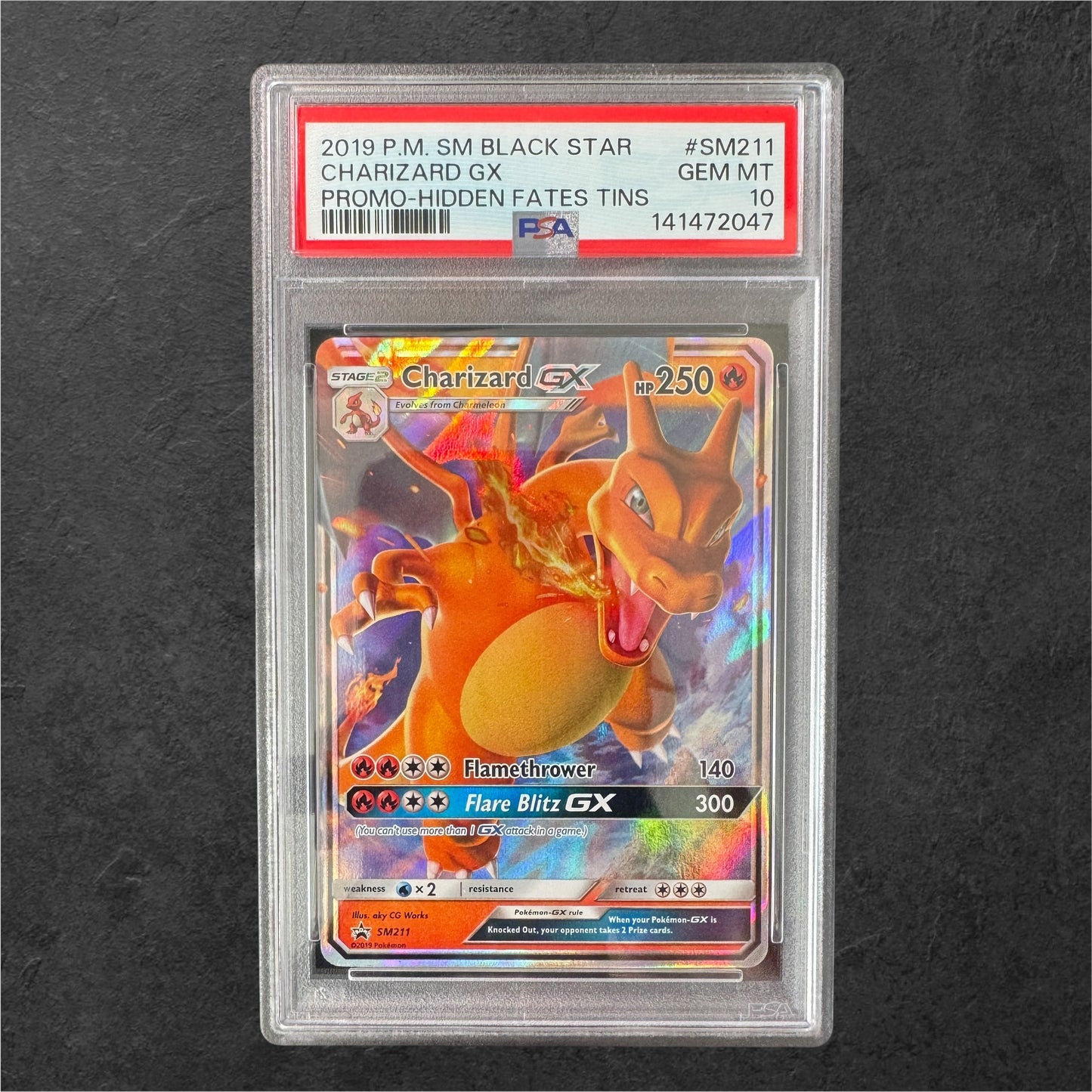 Charizard GX | #SM211 | PSA 10 | Hidden Fates Tin Promo | English | 2019