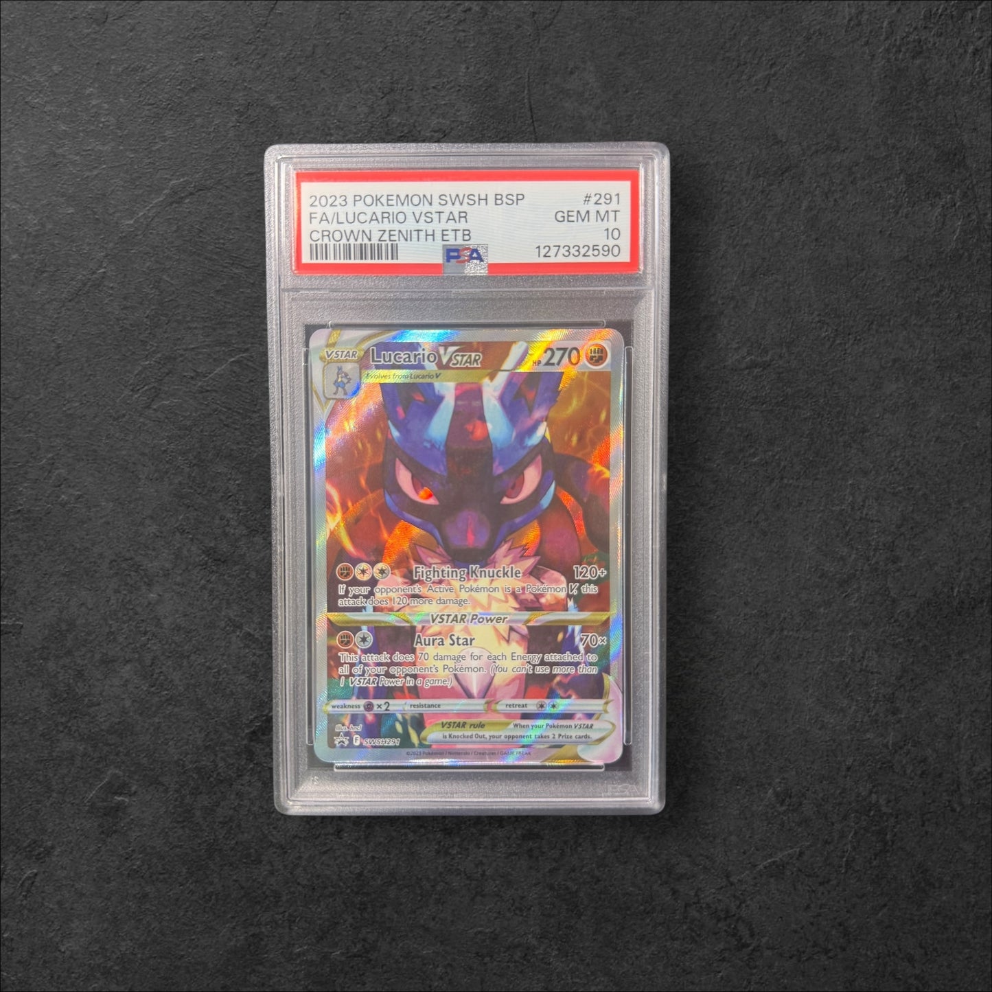 Lucario VSTAR | #SWSH291 | PSA 10 | Crown Zenith ETB | English