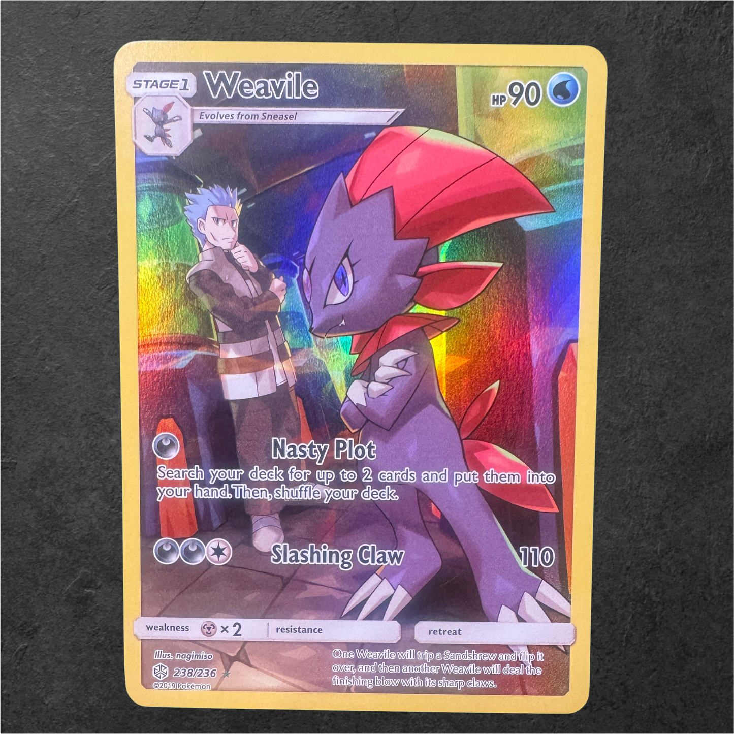 Weavile | #238 | NM | Cosmic Eclipse Holo | English | 2019