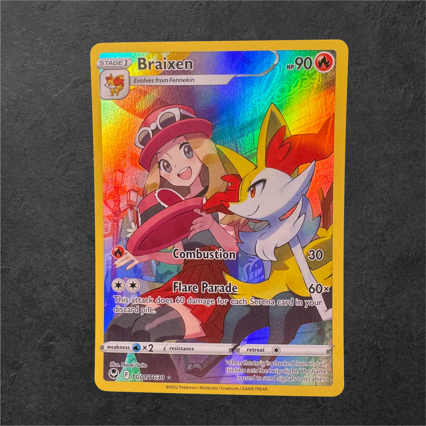Braixen  | #TG01 | NM | Silver Tempest Trainer Gallery | English | 2022