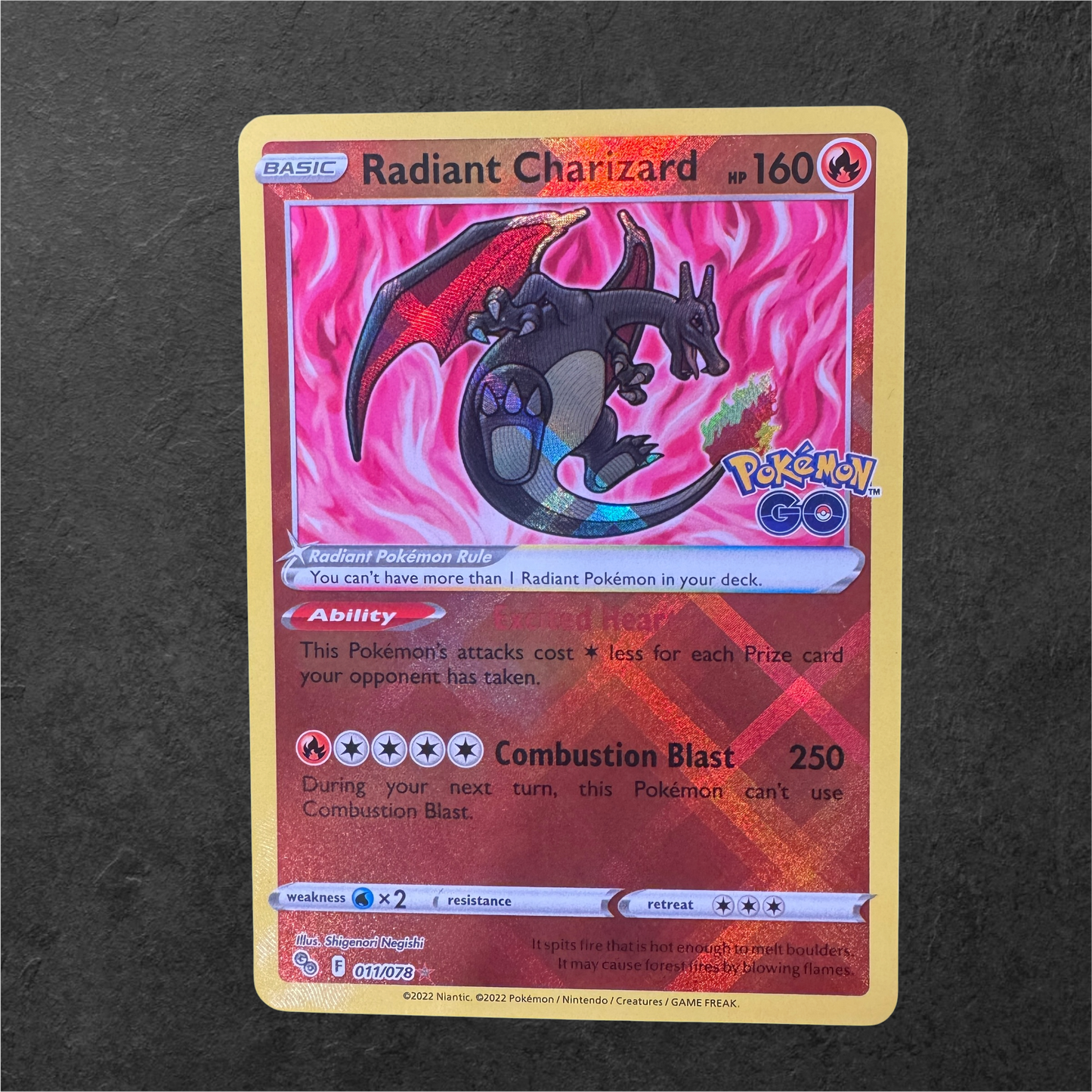 Radiant Charizard | #011 | NM | Pokémon Go | English | 2022