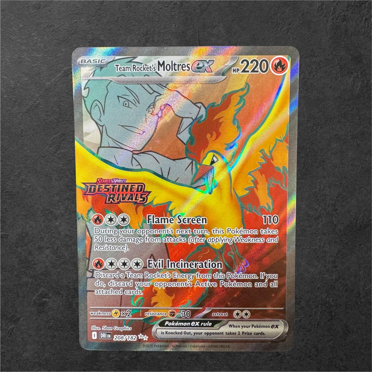Team Rocket's Moltres ex Stamp | #208 | NM | Rocket's Moltres UPC | English | 2025