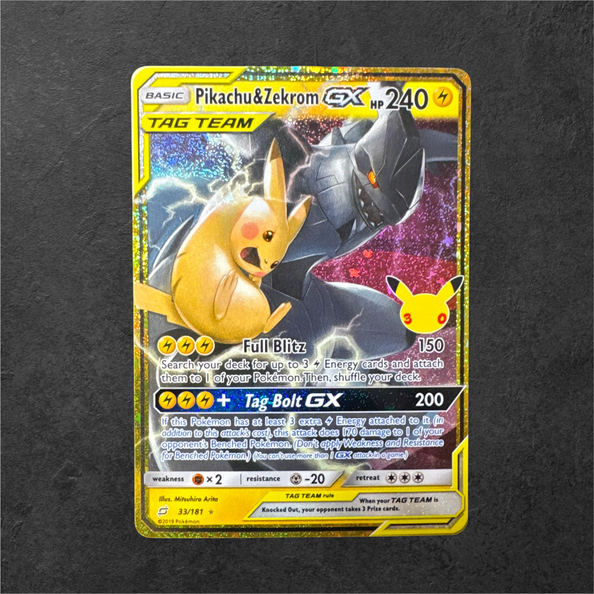 Pikachu & Zekrom GX | #33 | NM | 30th Celebration | English | 2026