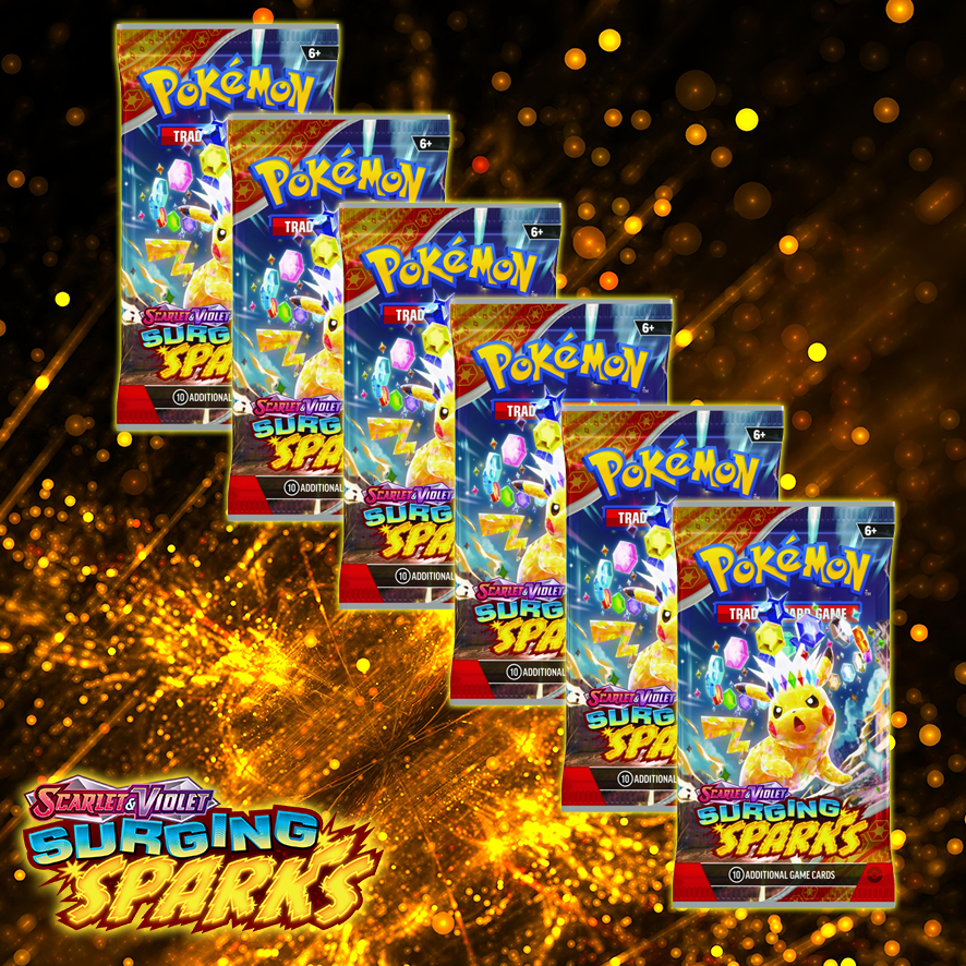 Pokémon TCG: S&V 8 Surging Sparks 6x Booster Bundle