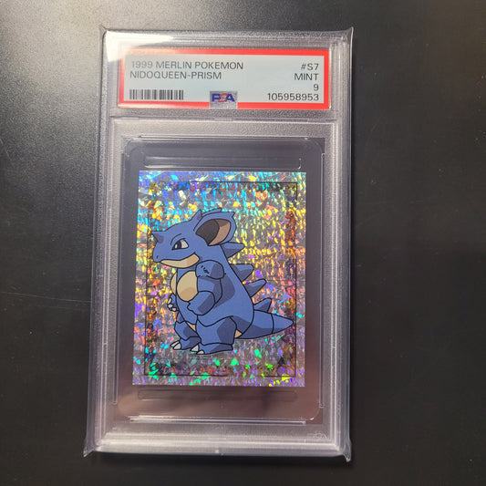 Nidoqueen | #S7 | PSA 9 | Merlin Series 1 Stickers | English | 1999