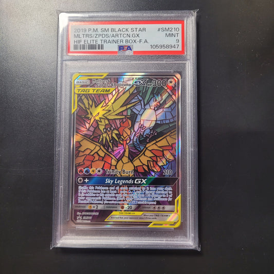 Moltres & Zapdos & Articuno GX | #SM210 | PSA 9 | Hidden Fates ETB | English | 2019