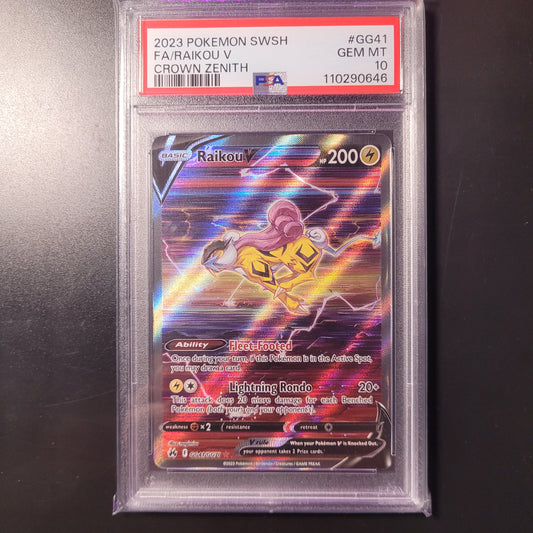 Raikou V | #GG41 | PSA 10| Crown Zenith | English | 2023