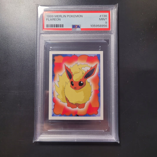 Flareon | #136 | PSA 9 | Merlin Series 1 Stickers | English | 1999