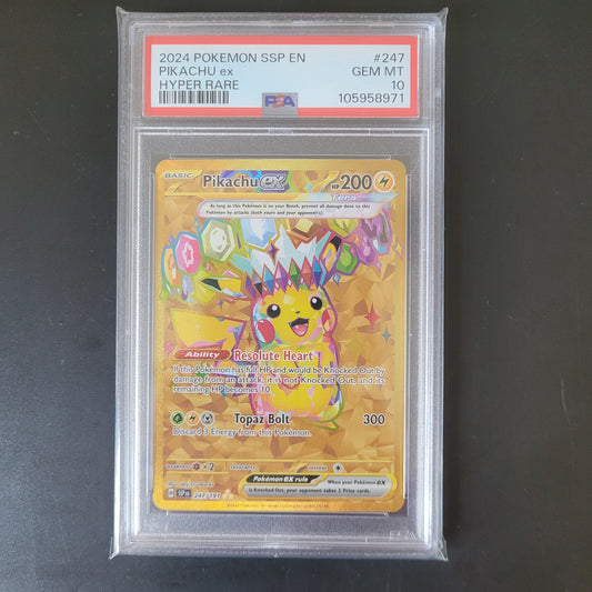 Pikachu ex | #247 | PSA 10 | Surging Sparks | English | 2024
